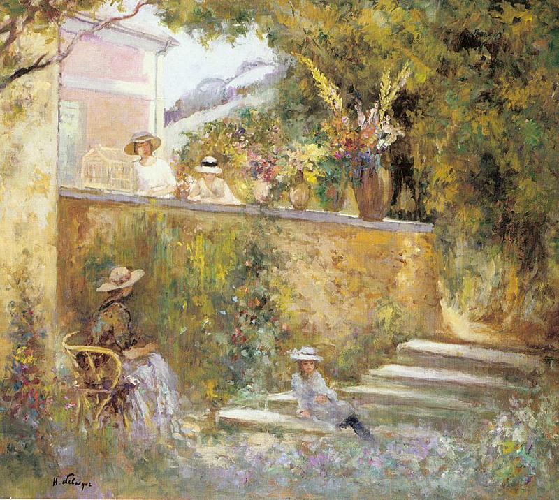 Lebasque, Henri Nono and Marthe in the Garden with Madame Lebasque